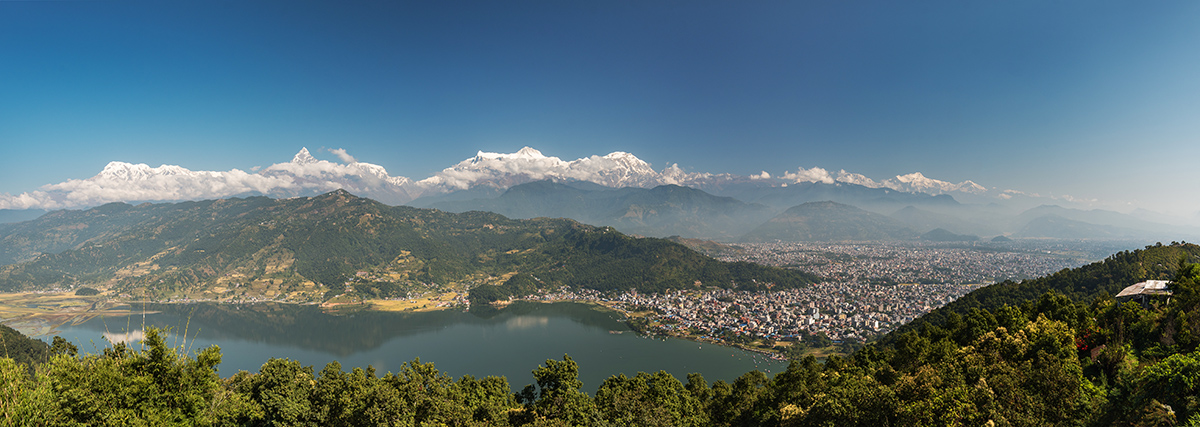 view over Pokhara and the Annapurna region